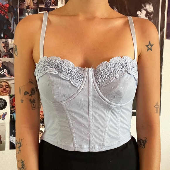 Blue Lace Bustier/ Corset Top - Picture 2 of 2